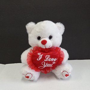 Small Plush Bear with Heart Saying I Love You
